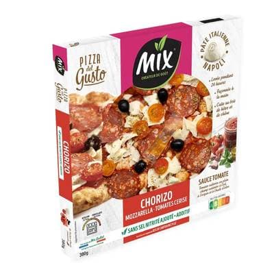 Mix Pizza Del Gusto chorizo mozzarella tomates cerise, 380g