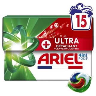Ariel Lessive Capsules 4in1 Pods +Ultra Détachant, 15 capsules