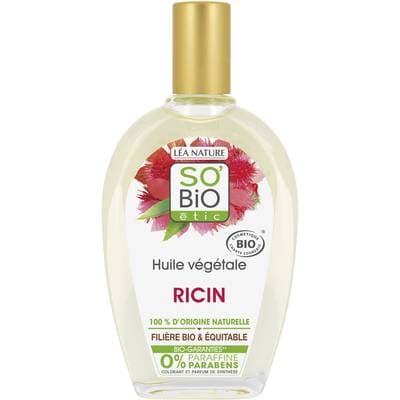 SO'BIO ETIC Huile végétale Ricin bio, 100 % origine naturelle, 50ml