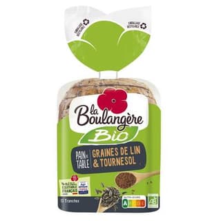 La Boulangère Pain de Table Bio Graines de Lin & Tournesol, 400g
