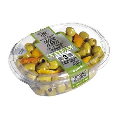 Tropic Apéro Olives vertes dénoyautées à la provençale herbes de Provence, 200g