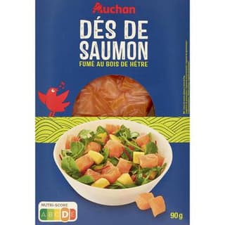 Auchan Dés de Saumon Fumé, 90g