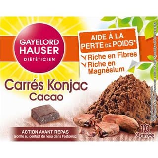 Gayelord Hauser 10 Carrés Konjac Cacao Transit, 100g