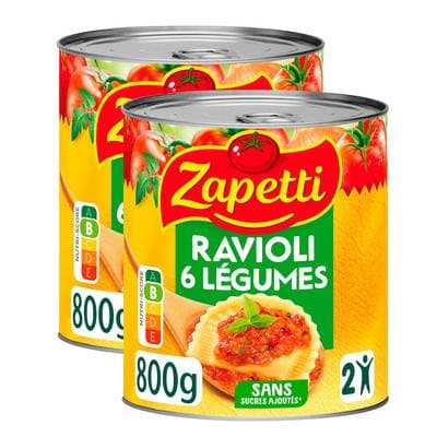 Zapetti Ravioli 4 légumes, Lot de 2x800g