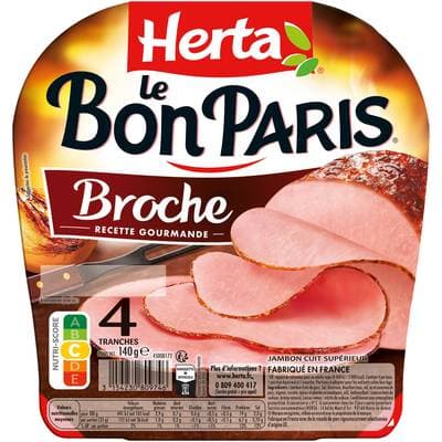 Herta Jambon à la Broche Le Bon Paris, 4 tranches - 140g