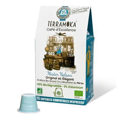 Terramoka - Café bio Nelson Décaféiné biodégradable sans aluminium