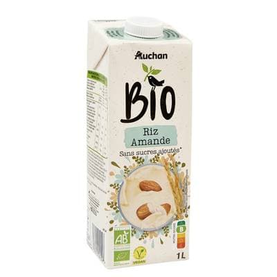 Auchan BIO Riz Amande Boisson Végétale Sans sucres ajoutés Bio, 1L