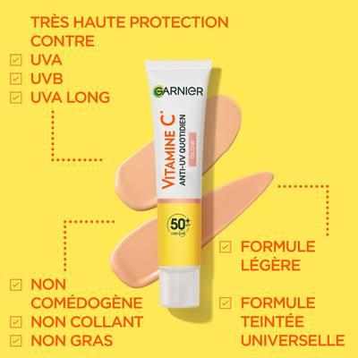 3600542573047 - Garnier SkinActive  - Crème Hydratante Visage Anti-UV Quotidien Glow SPF50+