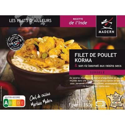 Madern Poulet korma et son riz basmati, 350g