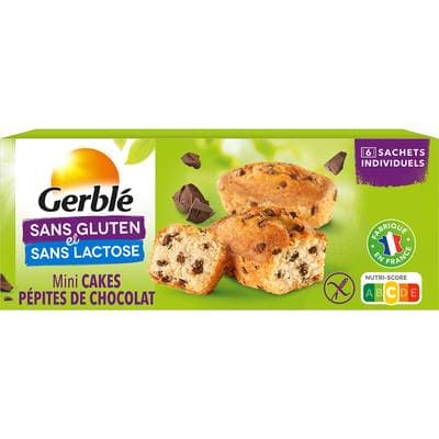 Gerblé Sans Gluten Sans Lactose Mini cakes pépites de chocolat sans gluten et sans lactose, 230g