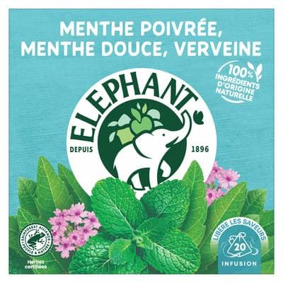 Elephant Infusion Menthe Poivrée, 20 sachets