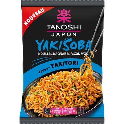 Tanoshi - Japon Nouilles Japonaise Yakisoba Yakitori en sachet, 90g