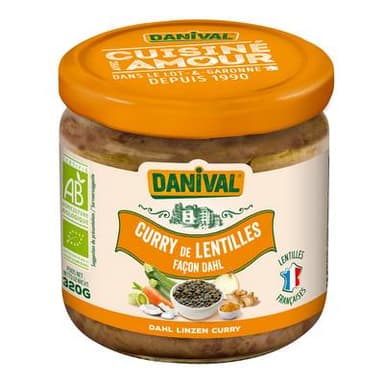 Danival Curry de lentilles façon dahl bio, 320g