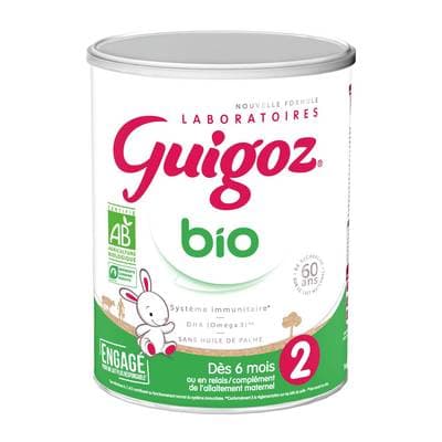 Guigoz Lait bébé en poudre Optipro Bio 2ème âge, 6-12 mois, 800g