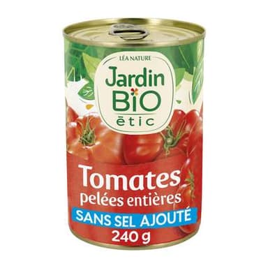 Jardin Bio Etic Tomates pelées entières au jus bio, 240g