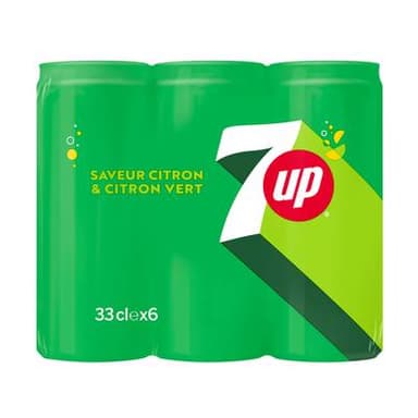 Seven-Up Boisson gazeuse aux extraits de citron & citron vert, 6x33cl