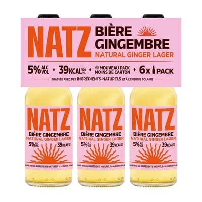 NATZ Bières aromatisées gingembre 5°, 6x25cl