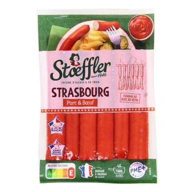 Stoeffler Saucisses de Strasbourg, 6 saucisses - 240g