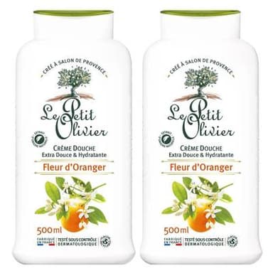 Le petit Olivier Gel douche extra douce fleur d'oranger, Lot de 2x500ml