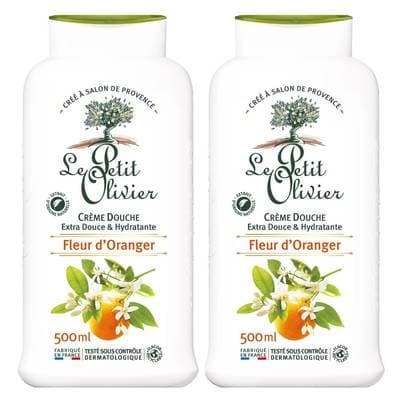 Le petit Olivier Gel douche extra douce fleur d'oranger, Lot de 2x500ml