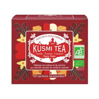 Kusmi Tea Rooibos Vanille - Pomme - Caramel façon tatin Bio, 20 sachets