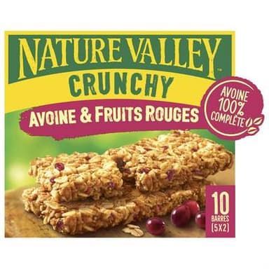 Nature Valley Barre céréale crunchy avoines baies x5, 10 barres