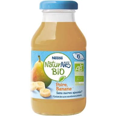 Nestlé - Naturnes Bio Poire Banane Bio Boisson Bébé Dès 6 mois, 20cl