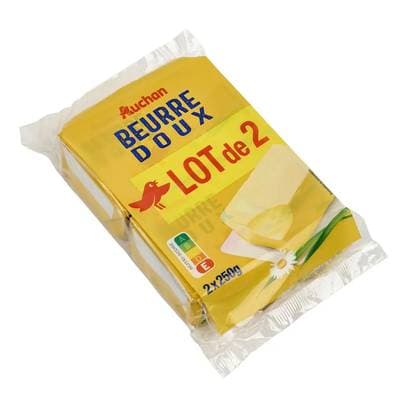 Auchan Beurre doux, 2x250g