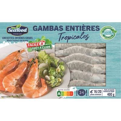 Seafood Gambas tropicales entières crues, 400g