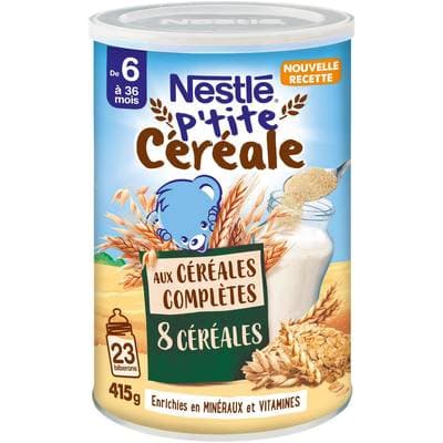 Nestlé - P'tite Céréale 8 Céréales aux céréales complètes Bébé Dès 6 mois, 415g