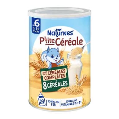 Naturnes® - P'tite Céréale 8 Céréales aux céréales complètes Bébé Dès 6 mois, 415g