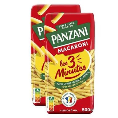 Panzani Pâtes Macaroni Cuisson Rapide, Lot de 2x500g