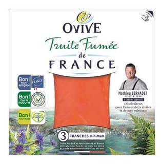 Ovive Truite fumée, 3 tranches - 100g