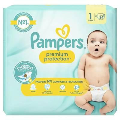 Pampers Premium protection - Couches Bébés Prenium Protection 2-5kg T1