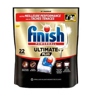 Finish Capsules Lave-Vaisselle Powerball Ultimate Plus, 22 capsules