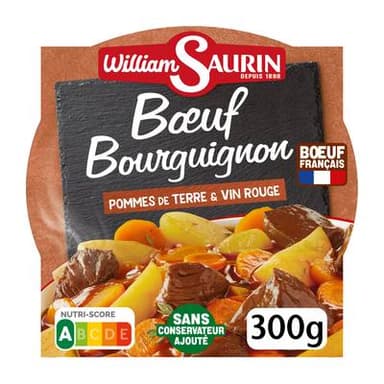 William Saurin Boeuf Bourguignon Pommes de Terre et Vin Rouge, 300g