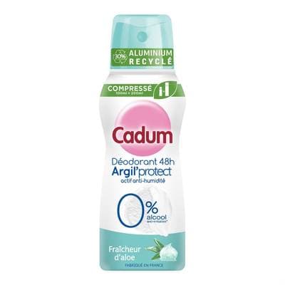 Cadum Déodorant Argil Protect Fraîcheur d'Aloe Vera 48H, 100ml