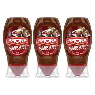 Amora Sauce Barbecue en flacon souple Squeeze Top Down, Lot de 3x285g
