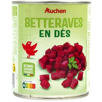 Auchan Betteraves en dés, 530g
