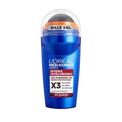 L'Oréal Men Expert Déodorant hydra hyaluronic anti transpirant 72h, 0% d'alcool, 50ml