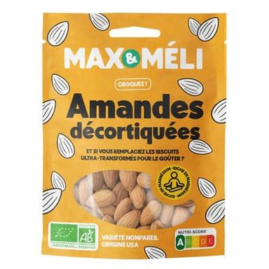 Pronatura / Max et Méli Amandes décortiquées de Californie bio, 125g