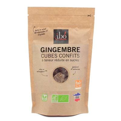 Ibo Cubes de gingembre confits bio, 150g