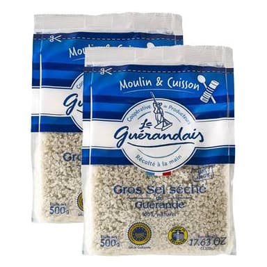 Le Guérandais Gros sel de Guérande IGP séché, Lot de 2x500g