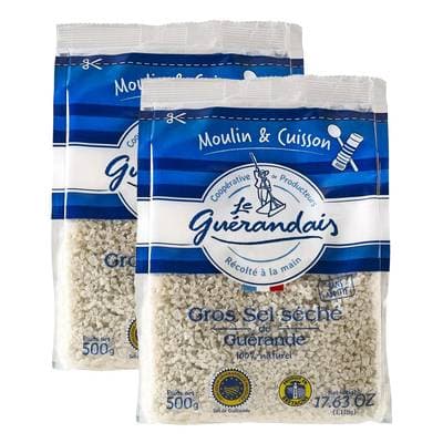 Le Guérandais Gros sel de Guérande IGP séché, Lot de 2x500g