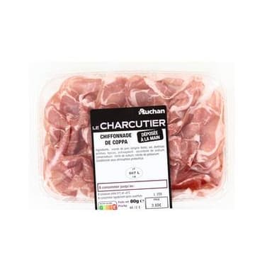 Auchan Le Charcutier Chiffonnade de Coppa, 80g