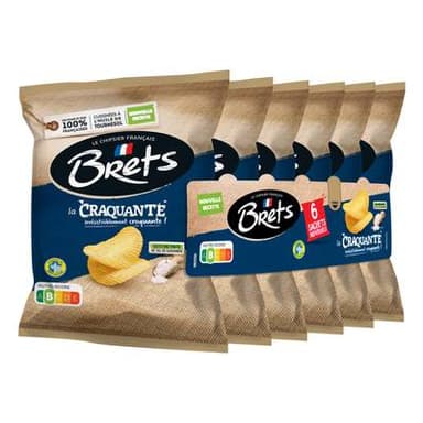 Bret's Chips nature la Craquante au sel de Guérande, 6x25g