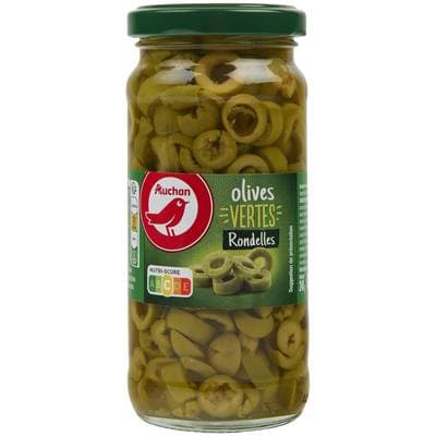 Auchan Olives vertes en rondelles spécial pizza et salades, 110g