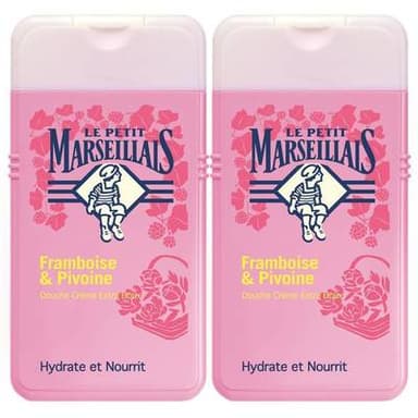 Le Petit Marseillais Crème de douche framboise et pivoine, Lot de 2x250ml