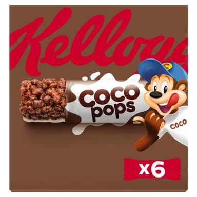 Kellogg's Barres Céréales Coco Pops, 6 barres