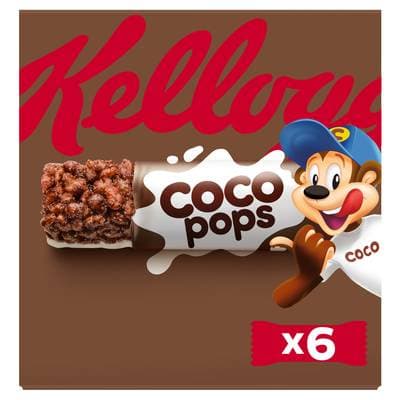 Kellogg's Barres Céréales Coco Pops, 6 barres